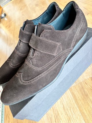 Zapatos Lotusse Ante Marrón Cierre Velcro