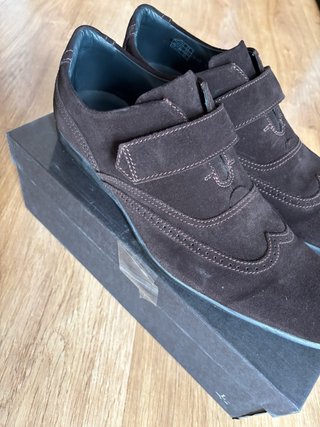 Zapatos Lotusse Ante Marrón Cierre Velcro