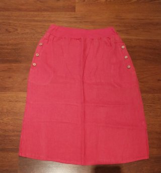 Falda Lino Mujer Talla Única Botones