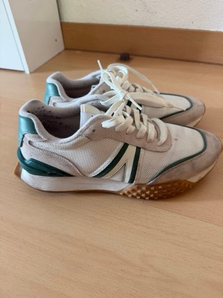 Zapatillas Lacoste Beige y Verde Originales