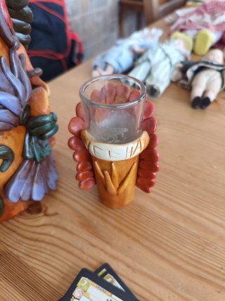 Botella y 2 Vasos Decorativos Aztecas