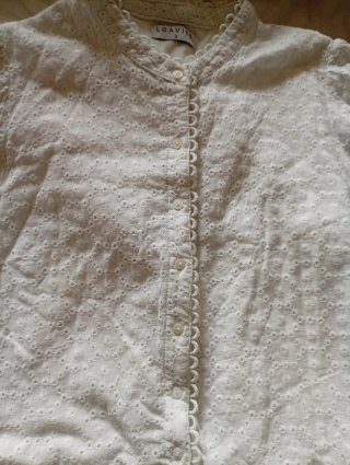 Blusa LOAVIES blanca bordada talla L