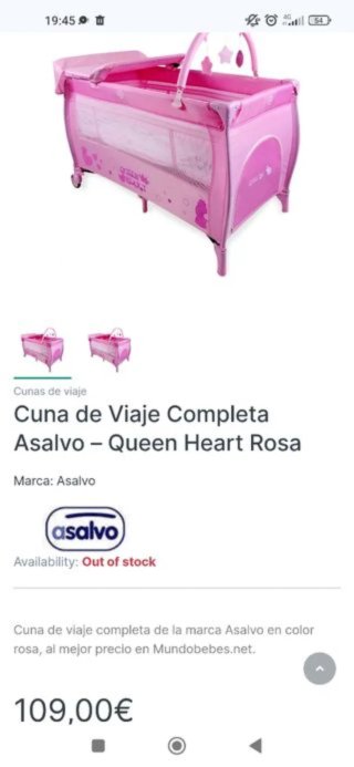 Cuna de viaje Asalvo con colchón
