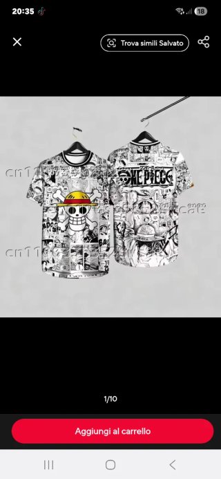 Maglia One Piece Manga Taglia M