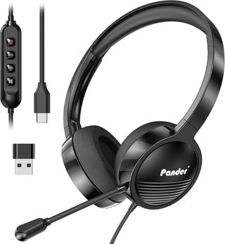 PANDER auriculares cómodos con micrófono USB