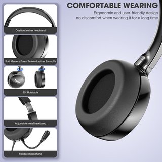 PANDER auriculares cómodos con micrófono USB