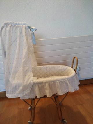 Cuna Moisés Mimbre Muñecos Bebé