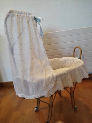 Cuna Moisés Mimbre Muñecos Bebé