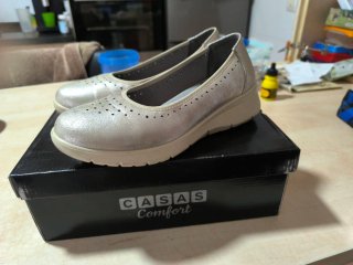 Bailarinas de piel doradas/plateadas