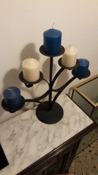 Candelabro rústico forja 5 velas
