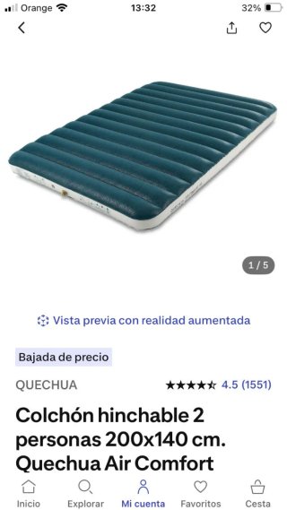 Tienda Quechua 3XL  fresh black + Colchón comfort