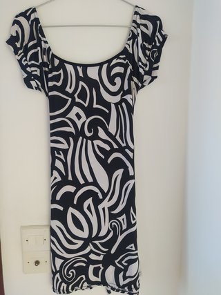 Vestido Verano M R Blanco y Negro