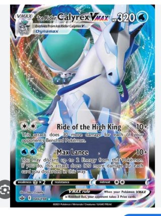 Carta Pokémon Ice Rider Calyrex VMAX 046/198
