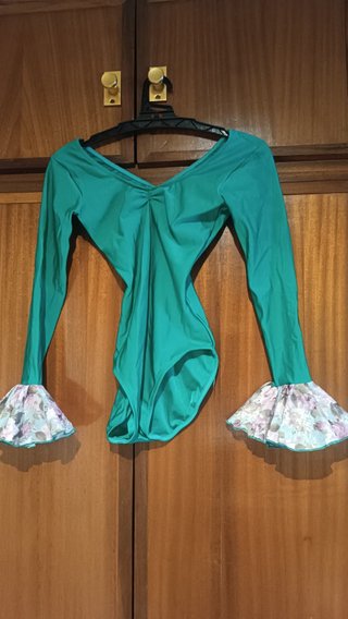 Conjunto Flamenco Niña Maty Verde Flores