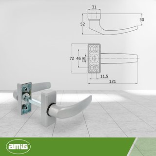 Amig manilla puerta interior exterior plata