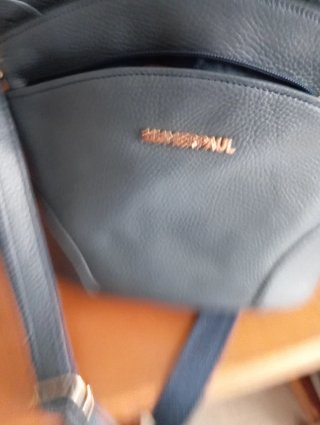 Bolso piel Humerpaul azul tres cremalleras mucha