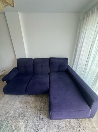 Sofá Chaiselounge Azul Marino 4 Plazas