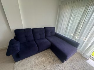 Sofá Chaiselounge Azul Marino 4 Plazas