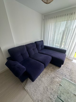 Sofá Chaiselounge Azul Marino 4 Plazas