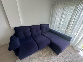 Sofá Chaiselounge Azul Marino 4 Plazas