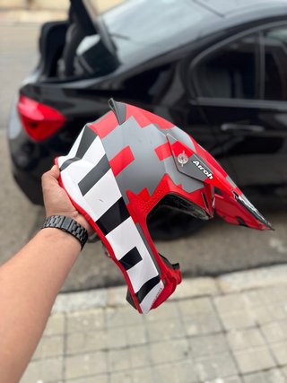Casco Airoh Enduro/Motocross Rojo/Blanco