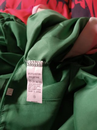 Vestido largo verde y multicolor XXL