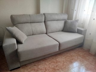 Sofá Cama Beige Tela