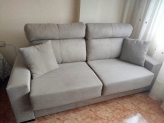 Sofá Cama Beige Tela