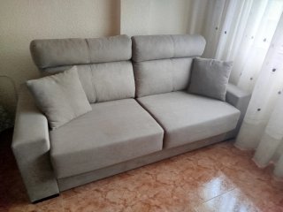Sofá Cama Beige Tela