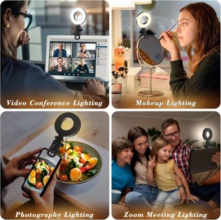Luz LED portátil clip webcam streaming