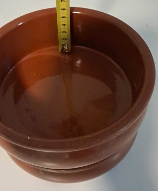 35 Cazuelas de Barro curado.