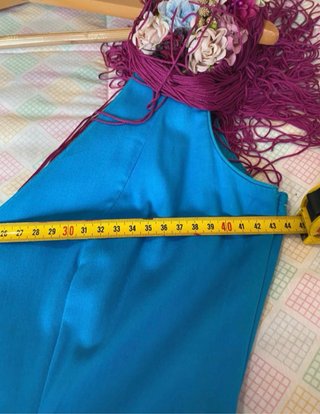 Vestido Flamenca Diseño Azul y Rosa