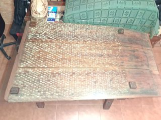 Mesa Trilla Madera con Cristal + Banca de regalo