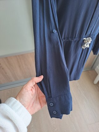 Vestido camisero azul marino Promod T.L-XL