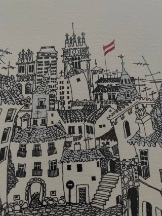 Dibujo Plaza con Fuente 1970