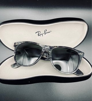 Gafas Ray Ban Wayfarer acetato plateado - raras-