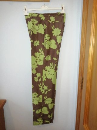 Pantalón de seda estampado floral