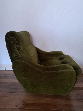 Urge. Butaca vintage terciopelo verde años 60