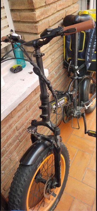 Bicicleta Eléctrica Fat Bike Amarilla dos battery