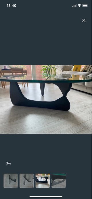 Mesa de centro cristal y plástico