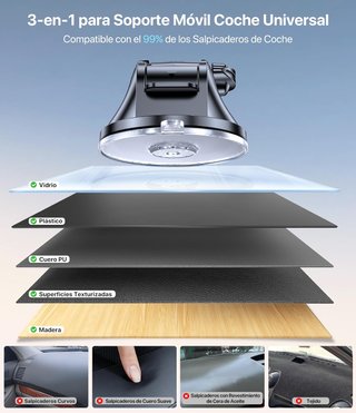 Supporto per cellulare auto con ventosa potente rotazione 360°