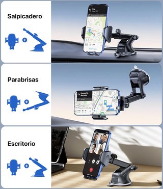 Supporto per cellulare auto con ventosa potente rotazione 360°