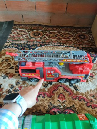 Camión de bomberos y de basura de juguete, a pilas