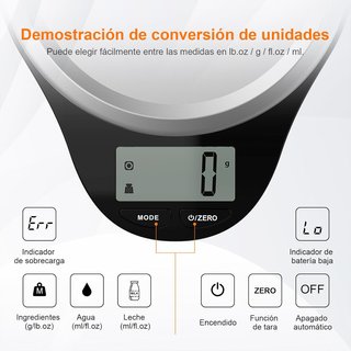 GRIFEMA báscula digital cocina acero inoxidable