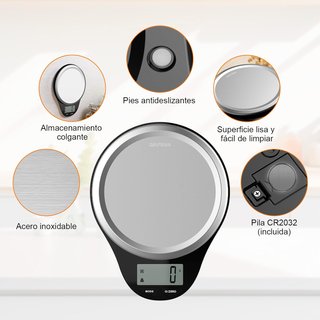 GRIFEMA báscula digital cocina acero inoxidable