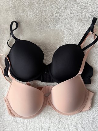 2 Sujetadores con Aros 95B Negro y Beige