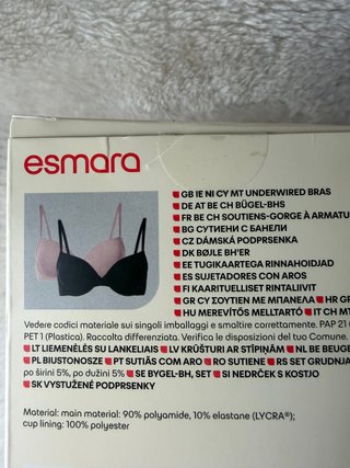 2 Sujetadores con Aros 95B Negro y Beige