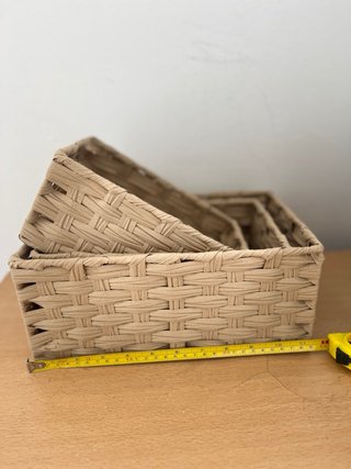Organizzatori da bagno in carta e vimini