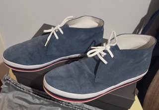 Sneakers Prada blu scamosciate