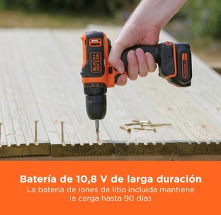 Taladro atornillador a batería Black+Decker 10.8V